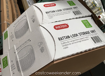 Costco 475933 - Keter Rattan-Look Storage Unit - great as an end table, coffee table, or ottoman
