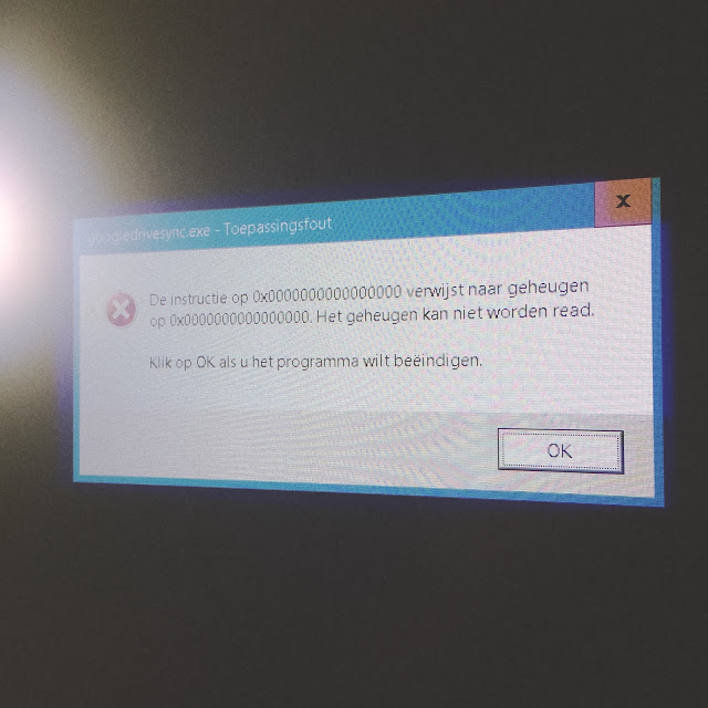 googledrivesync.exe: Het geheugen kan niet worden read