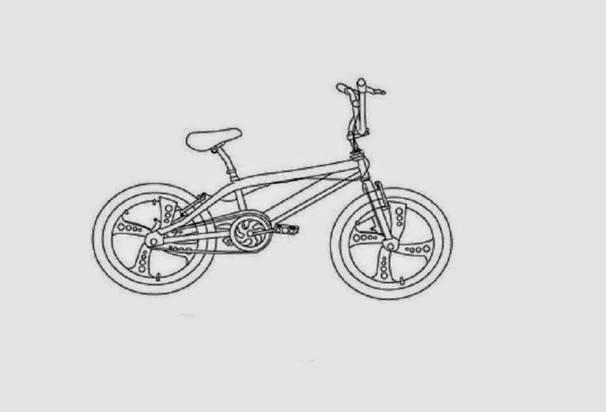 Bicycle Coloring Drawing Free wallpaper