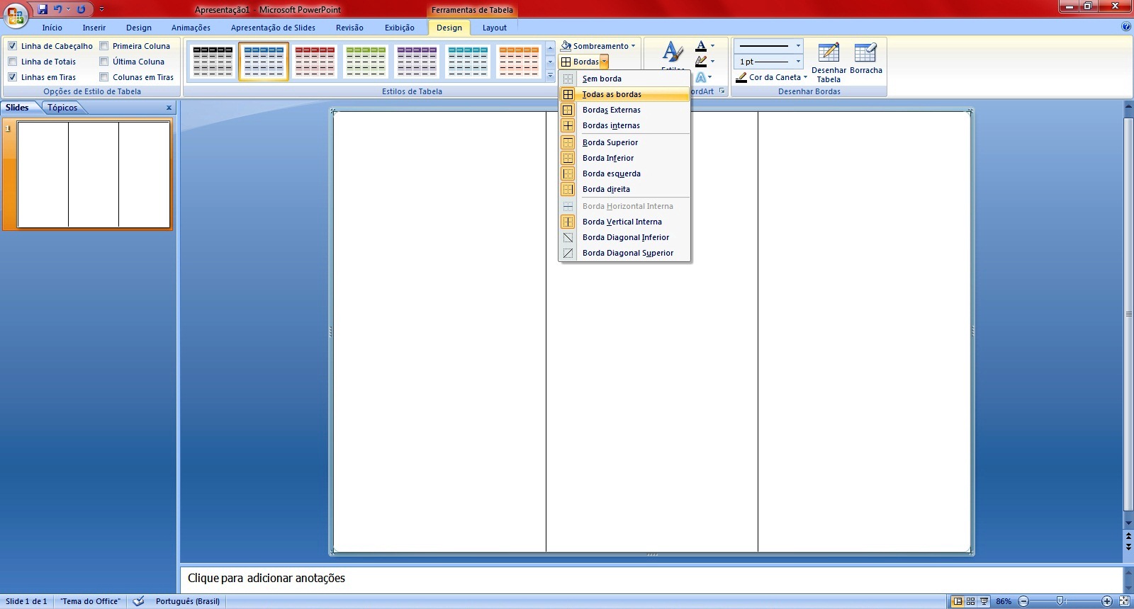 Como fazer um folder no power point 2007