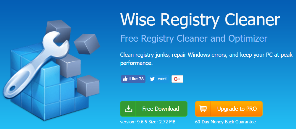 Bản quyền miễn phí Wise Registry Cleaner Pro - Phần mềm dọn dẹp registry