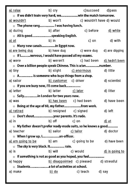 راجع منهج 3 اعدادي في 15 ورقة فقط أسئلة واجابات prep3-final-rev