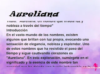 significado del nombre Aureliana