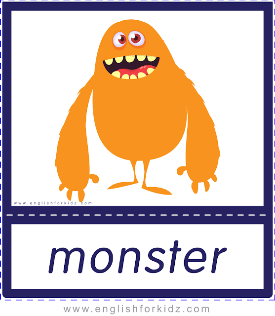 Monster - Printable Halloween flashcards