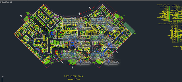 - المساقط الأفقية للمشروع مبنى المستشفى dwg  