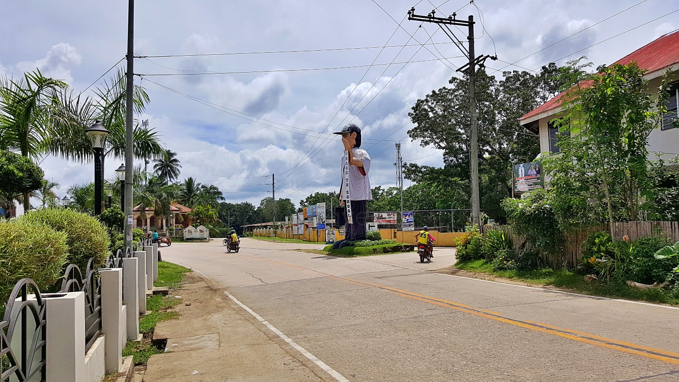 a giant kid (hegante papier mache) in Sierra Bullones, Bohol