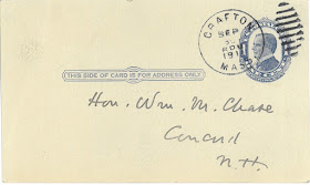 Postcard addressed to William M. Chase