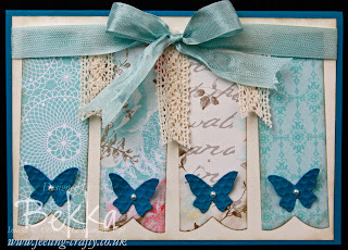 Attic Boutique Bunting Card with how to make rounded ends to the bunting