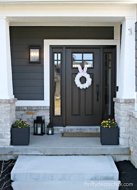 Craftsman style porch and doors with windows