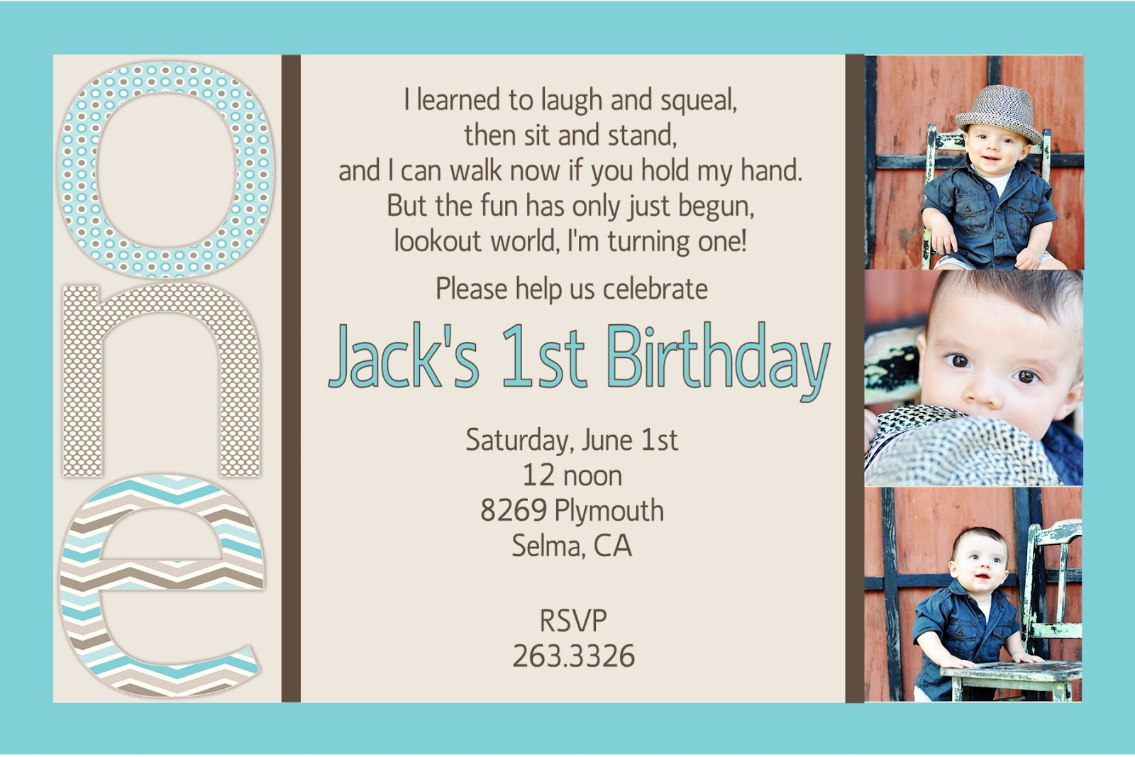 First Birthday Sayings For Invitations 5