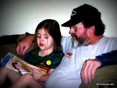 5yo Ronni reading to Grandpa