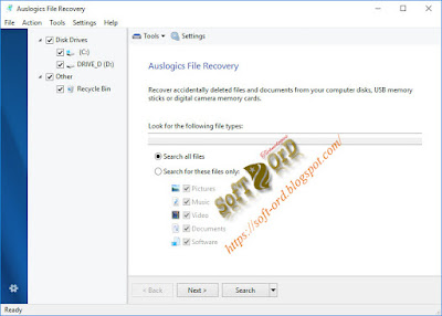 Auslogics File Recovery 8.0.21.0 برنامج استعادة الملفات المحذوفة