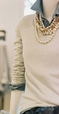 Sweet Sweater With Pearl Necklace