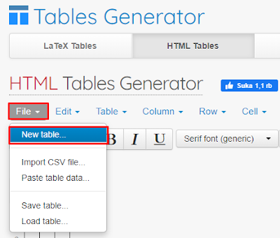 Cara Membuat Tabel di Blog