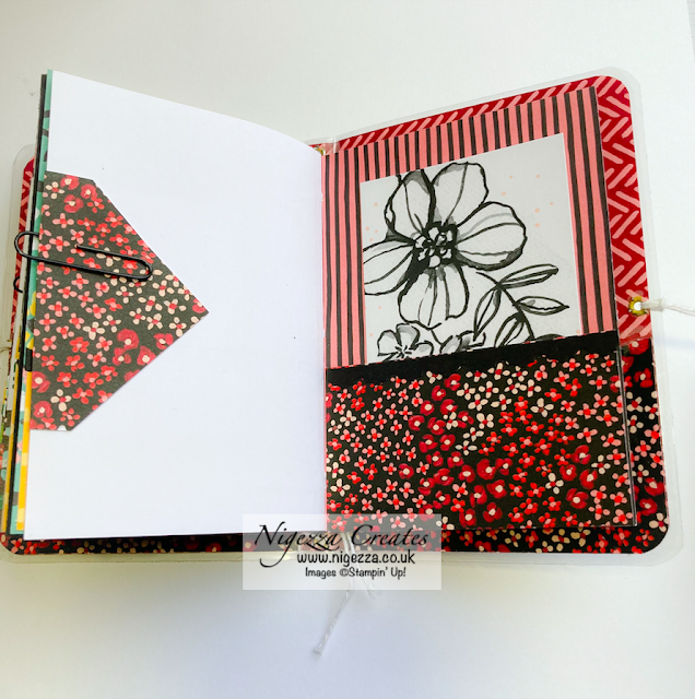 Mini Traveler's Notebook Using Stampin' Up! Flower & Field DSP