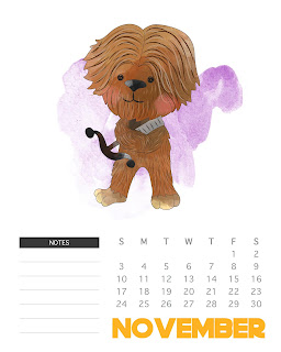 Calendario 2019 de Star Wars para Imprimir Gratis. 