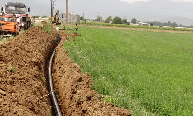 Κατασκευή υπόγειων δικτύων άρδευσης στις γεωτρήσεις του αγροκτήματος Οινόης - Σάκκου Ορεστιάδας
