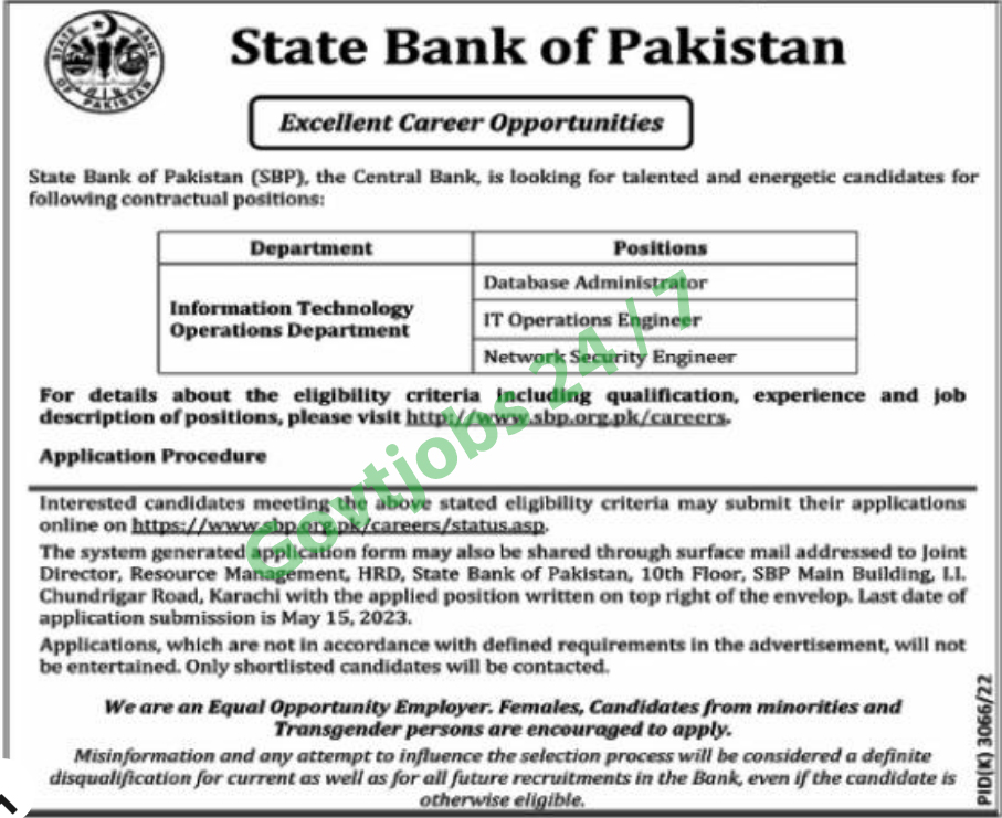 SBP Jobs advertisement 2023