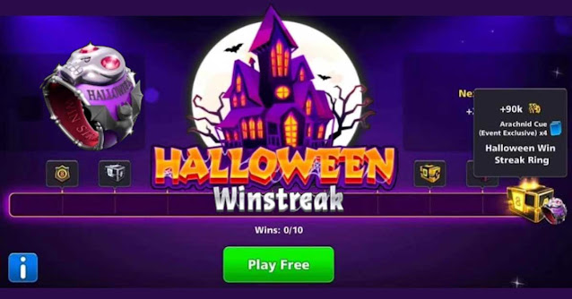 Rewards Halloween Win Streak 8 ball pool