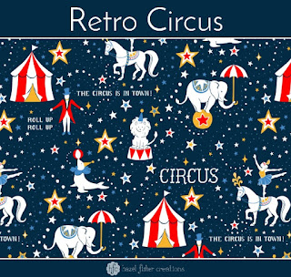 Retro Circus fabric design by Hazel Fisher Creations, Spoonflower, surface pattern design