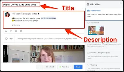 video tutorial facebook post