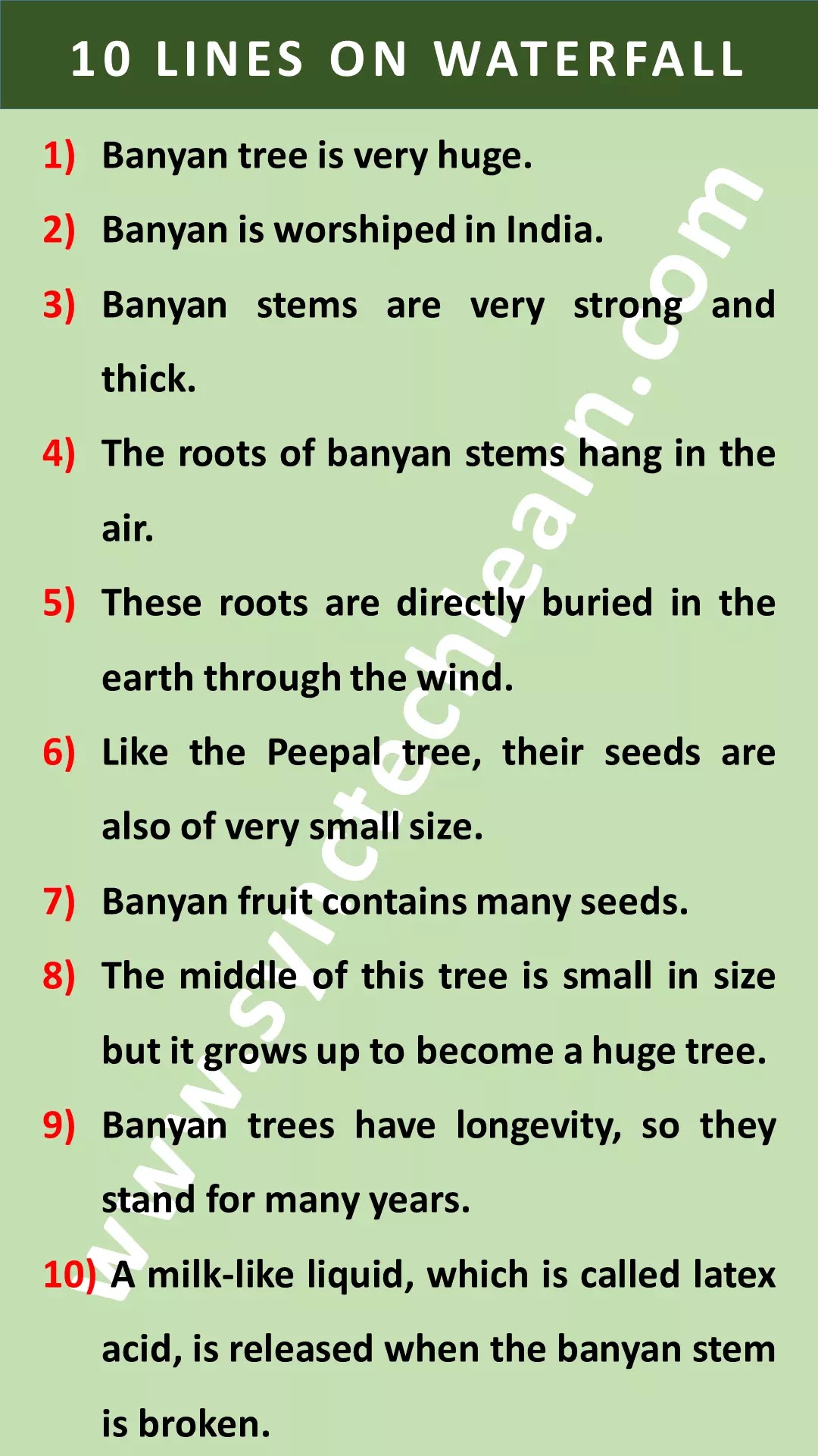 10 lines on Banyan Tree in English