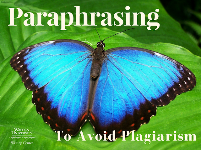 Paraphrasing to Avoid Plagiarism