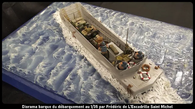 Diorama barge du débarquement au 1/35.