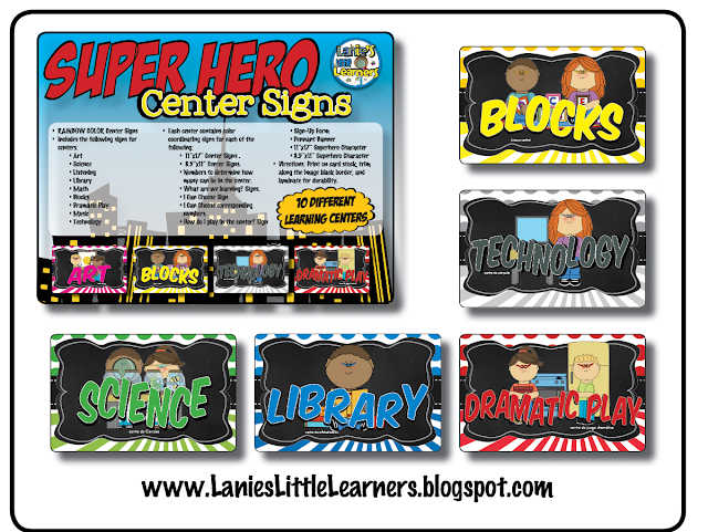 Center Signs {Superhero Theme}