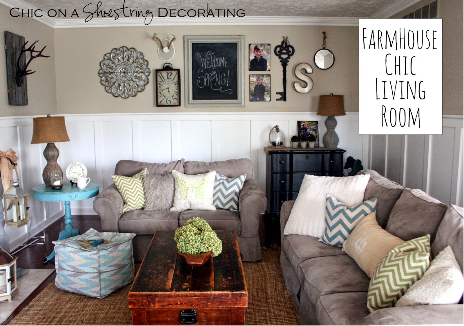 Chic On A Shoestring Decorating My Farmhouse Chic Living Room Reveal