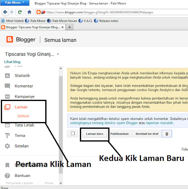 belajar blog membuat laman statis