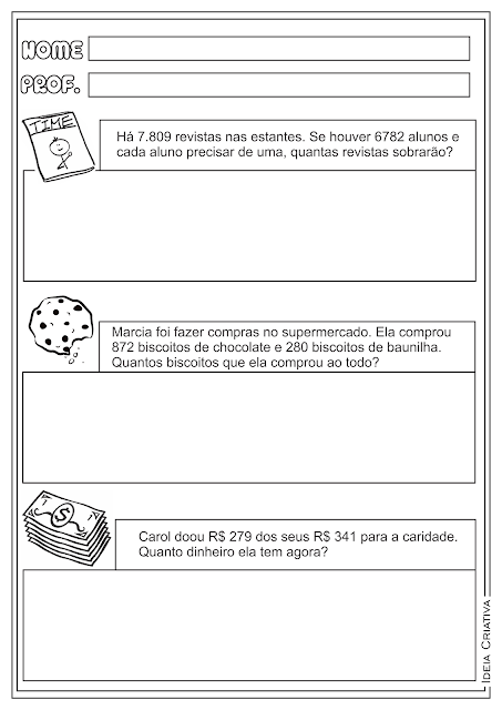 Matemática 4 ano fundamental problemas