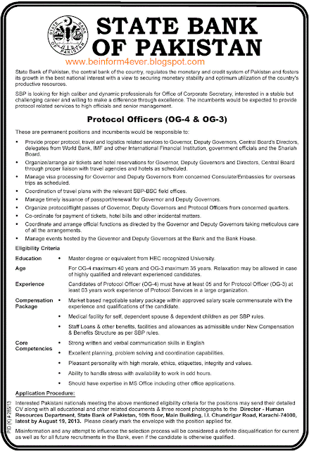 Jobs In State Bank of Pakistan (OG-4/OG-3)