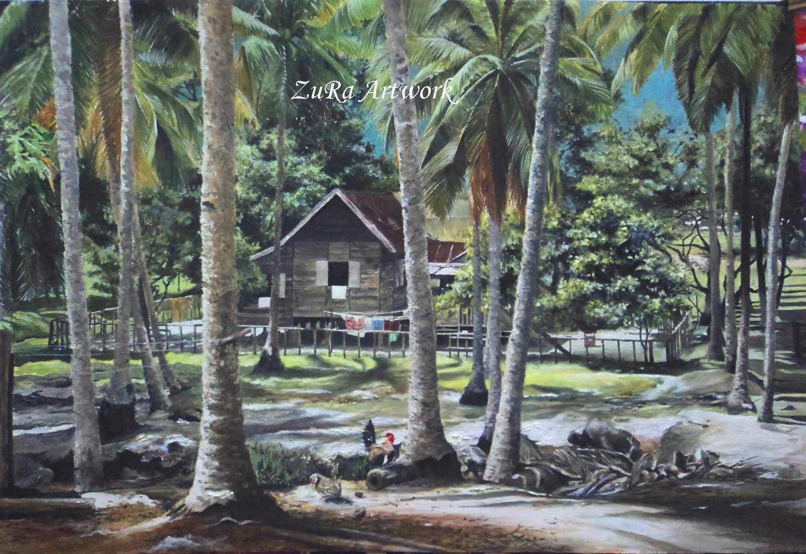 ZuRa ArtWork Pemandangan kampung 