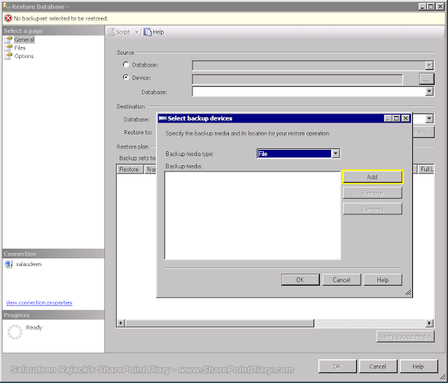 Restore SharePoint Content Database on SQL Server