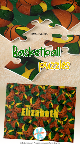 basketballs pattern jigsaw puzzles by katzdzynes