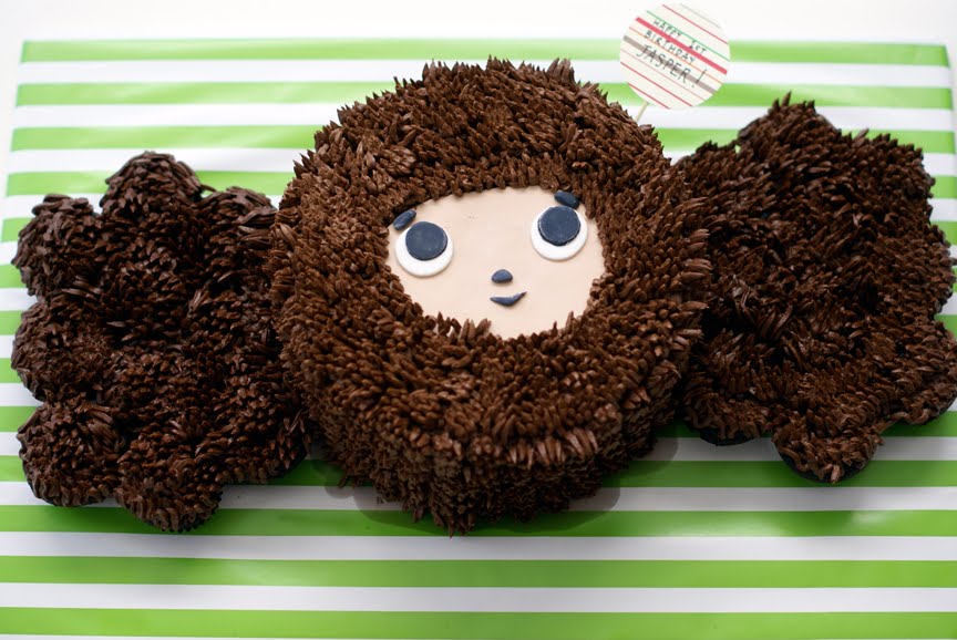 Cheburashka cupcake cake for Jasper