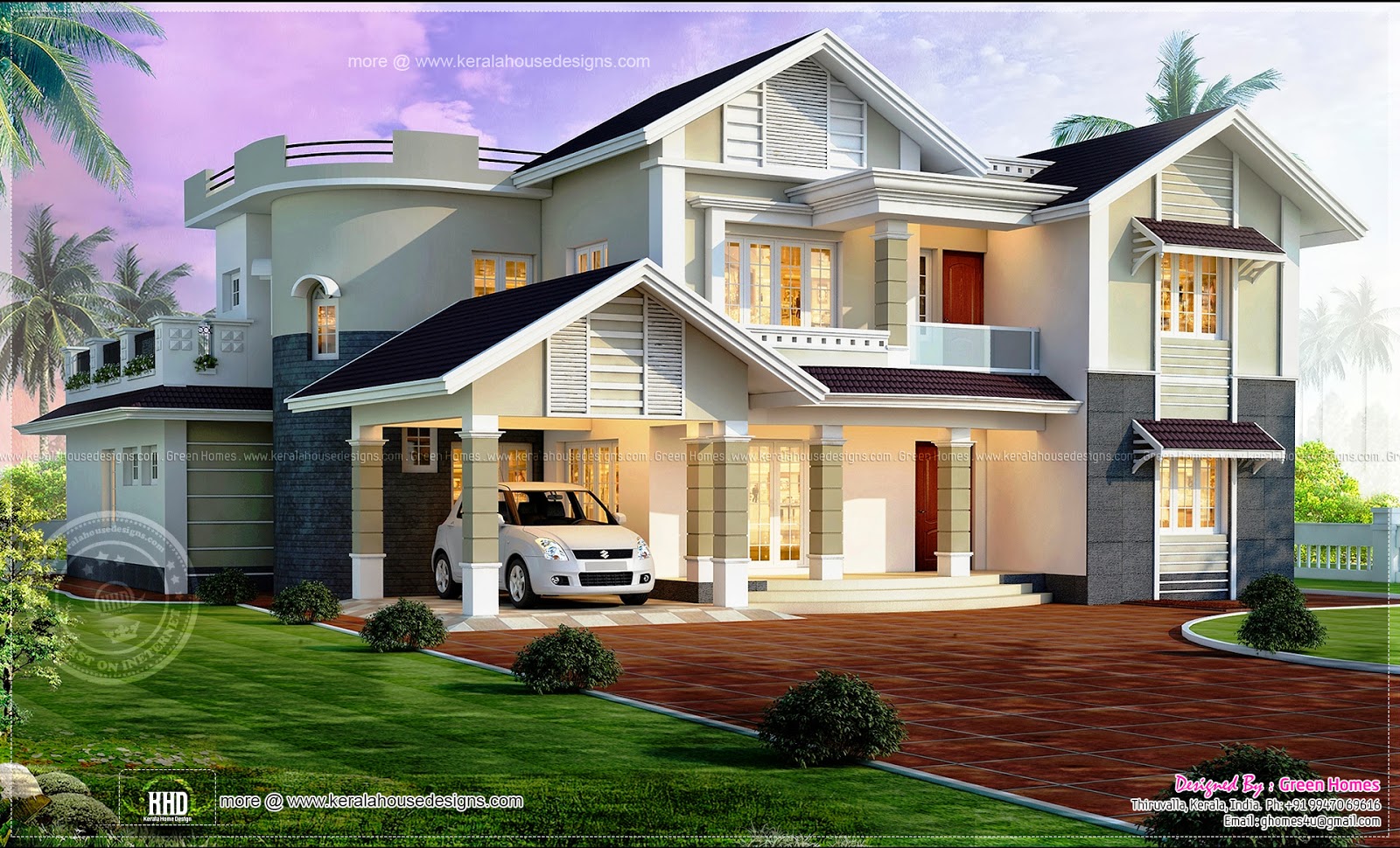 Beautiful Kerala Home Designjpg 1024614 Elevation Pinterest