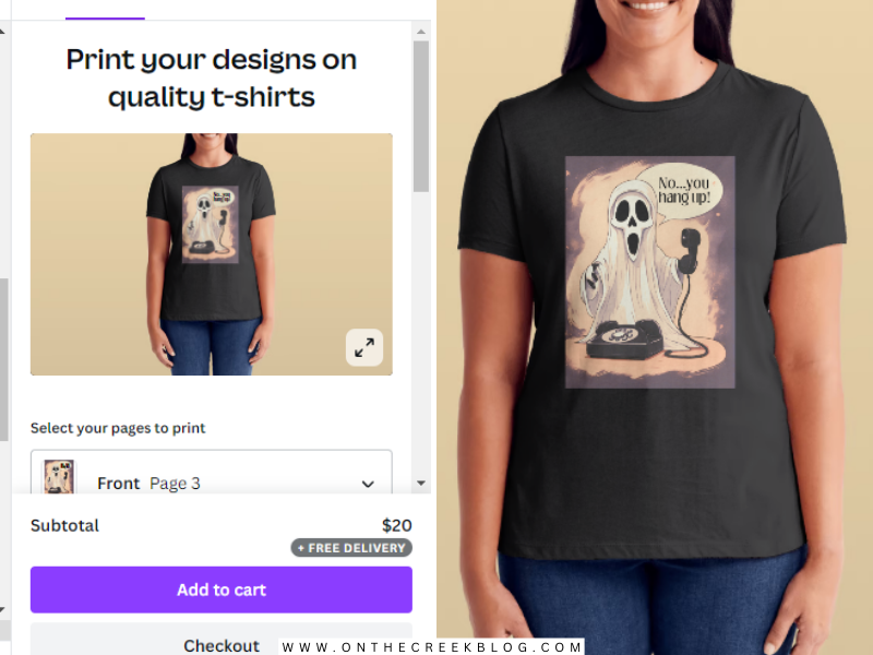 Step-by-step tutorial on designing a custom t-shirt in Canva.