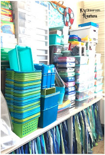 Blue and Green classroom supplies