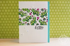 Sunny Studio Stamps: Turtley Awesome Turtle Party Card by Eloise Blue