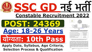SSC GD Constable New Notification 2023 -24369 General Duty Vacancy All details