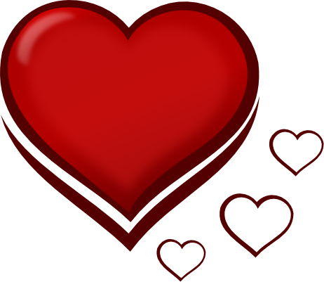 red love heart outline. clip art heart outline. clip