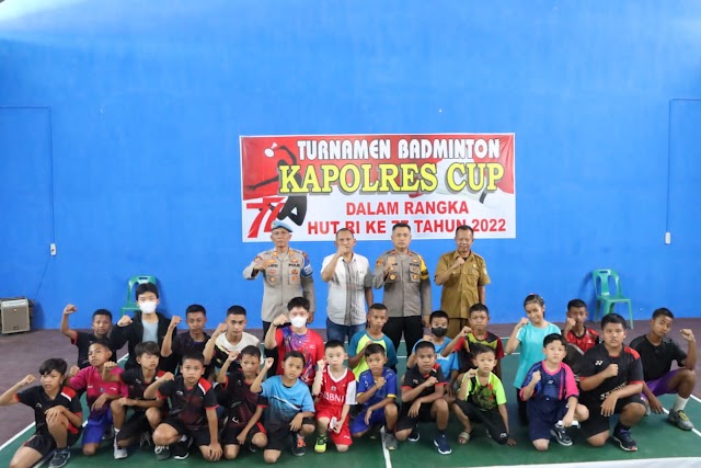 Meriahkan HUT RI Ke-77, Polres Sergai Gelar Turnamen Badminton Kapolres Cup 