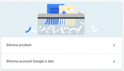 Cosa cancellare da google