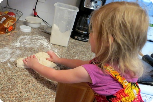 Elaine Making Pizza Dough