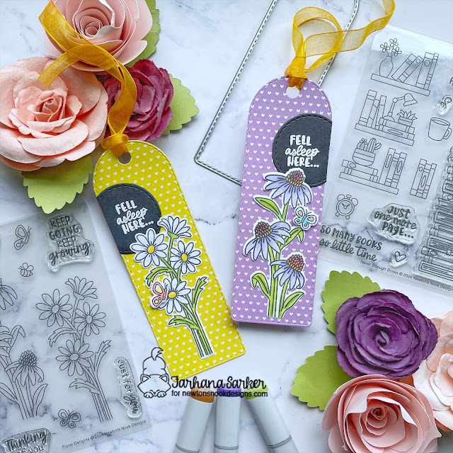 Bookmarks by Farhana Sarker | Floral Delights Stamp Set, Bookmark II Die Set and Pastel Basics Paper Pad by Newton's Nook Designs #newtonsnook