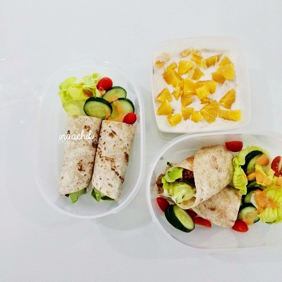 KakikuSukaBerjalan: Bekal ke kantor; chicken wrap 