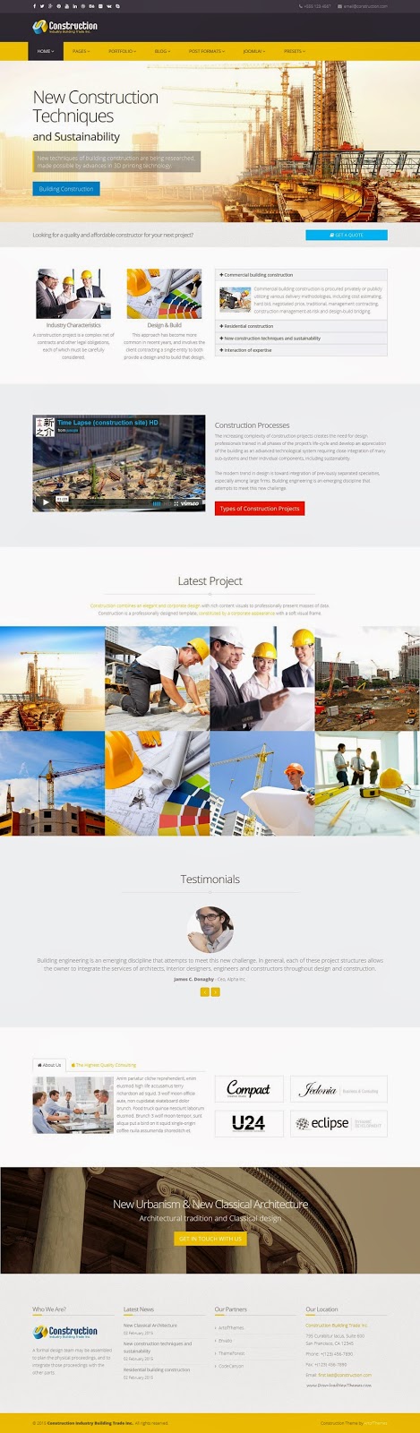 Best Responsive Construction Website Template