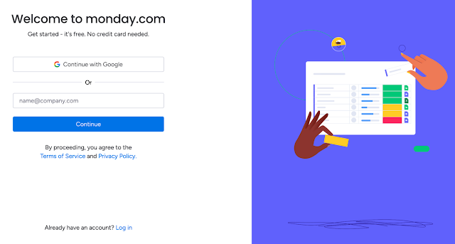 How do I set up a Monday com account?